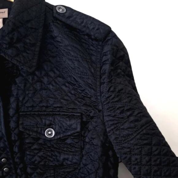 I.E. Relaxed Women’s Coat Military Utility Quilted Black Minimalist Size Med - Picture 3 of 12
